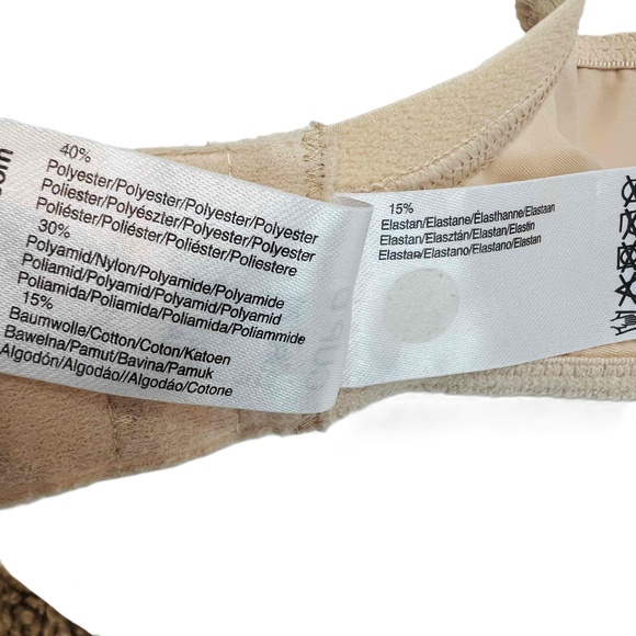 Rosa Faia Size 36D Bra Beige Underwire Lace Trim Embroidered Style #5623 - Picture 7 of 10